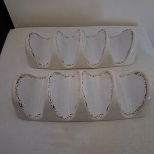 (2) Tommy Bahama Melamine Taco Holder Off-white w/Crackle